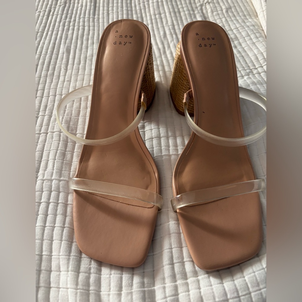 A New Day Women's Wedge Sandals with Clear Straps
